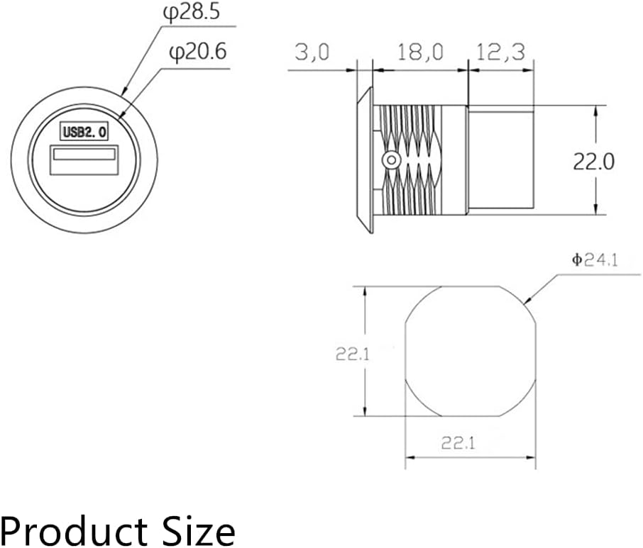 PENGLIN USB 2.0 Panel Mount Koppler 2 Stück, USB-Durchgangsanschluss, Buchse zu Buchse Bulkhead Exte
