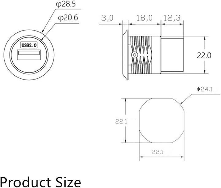 PENGLIN USB 2.0 Panel Mount Koppler 2 Stück, USB-Durchgangsanschluss, Buchse zu Buchse Bulkhead Exte