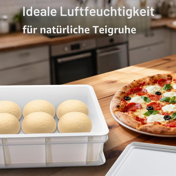 Teigkasten mit Deckel | Hefekiste Pizza und Brot | Lebensmittelbehälter für Teig | Gärbox | Teigbox