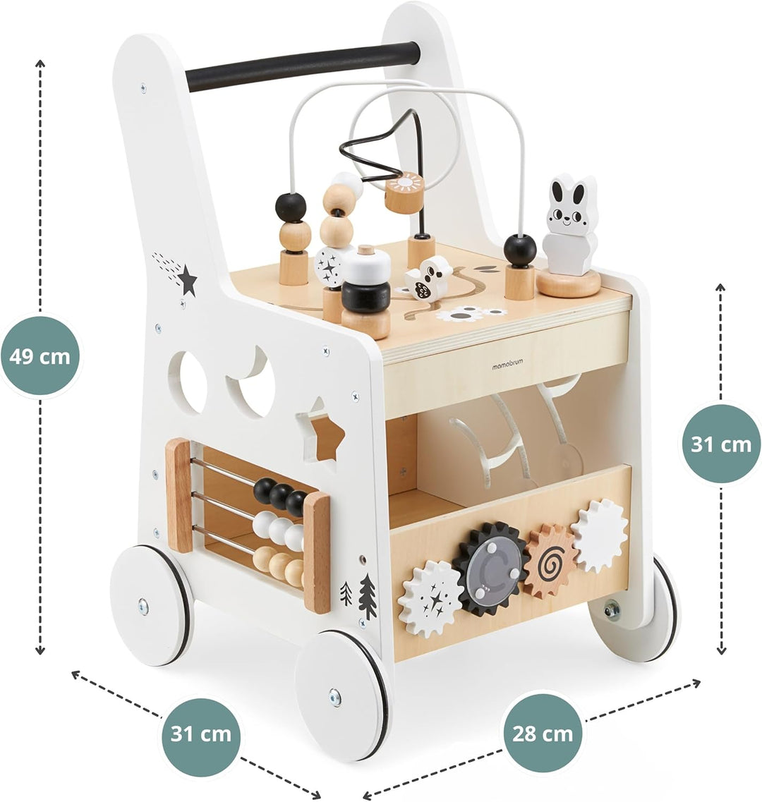 Mamabrum, Lauflernhilfe aus Holz, Lauflernwagen mit 6 in 1 Funktionen, Spielzeug für die Früherziehu