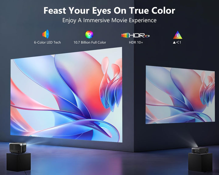 LED Beamer 4K Tragbarer Heimkino, 2026 CWEUG Smart Beamer mit YouTube, Android OS, DB Audio, NFC, Au