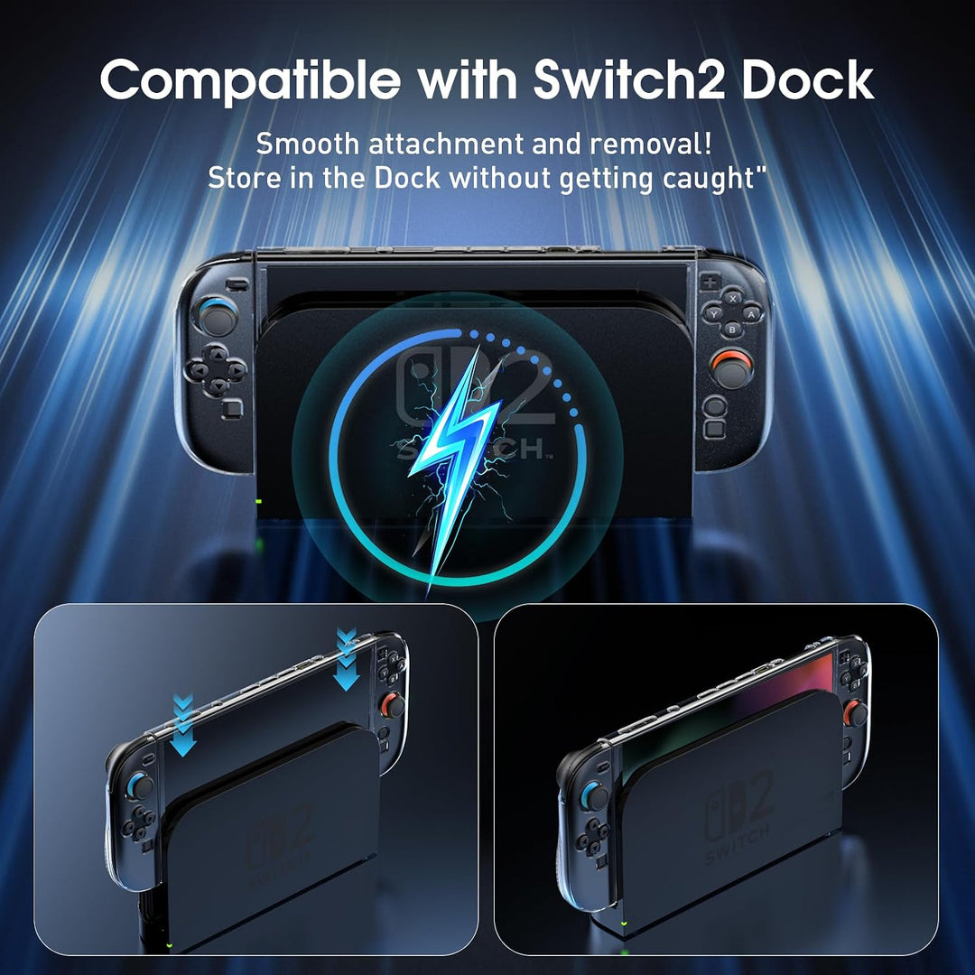 HEYSTOP Hülle Kompatibel mit Nintendo Switch Zubehör mit Displayschutzfolie für Nintendo Switch Dock