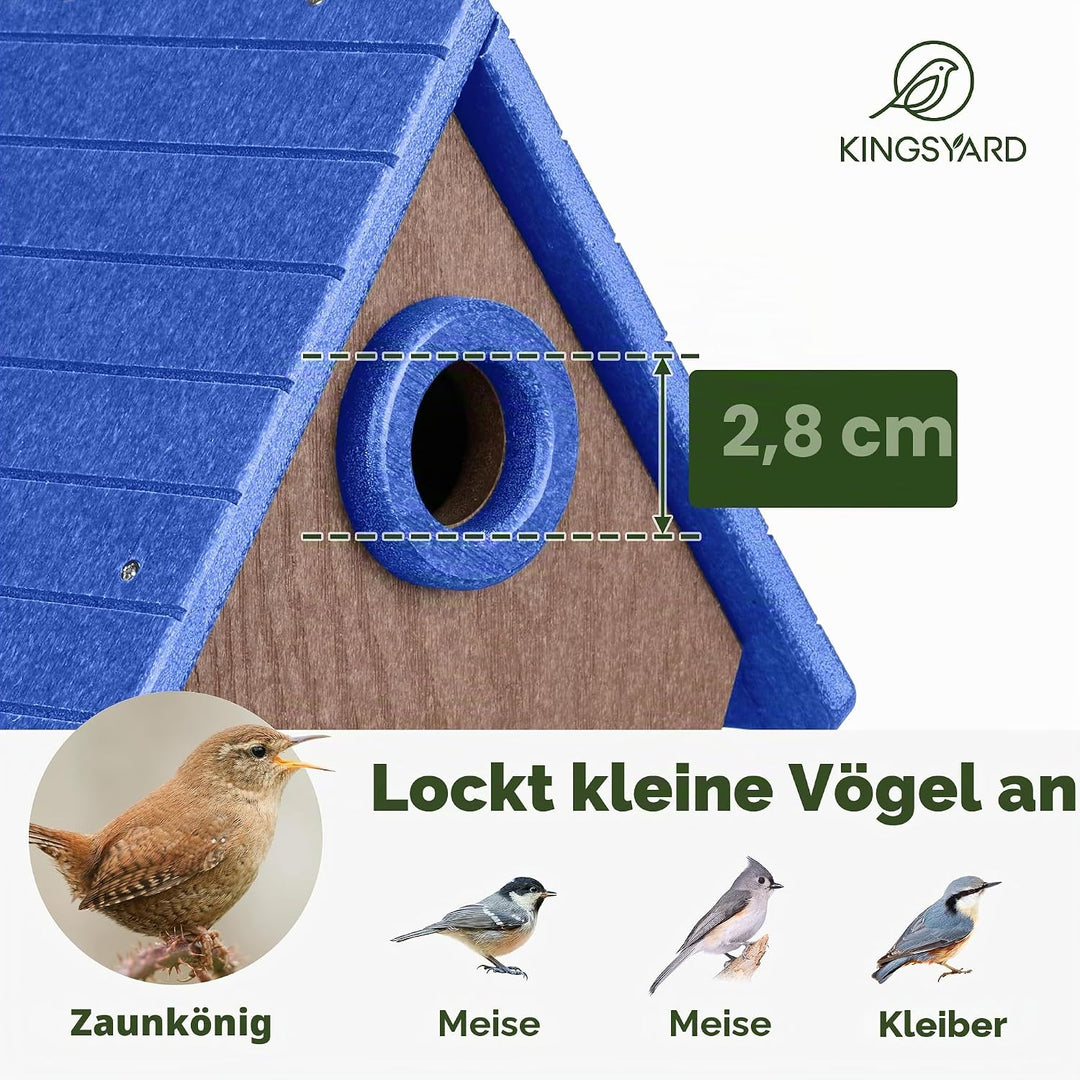 Kingsyard Nistkasten Vogelhaus aus recyceltem Kunststoff für den Aussenbereich - Hängende Nisthöhle