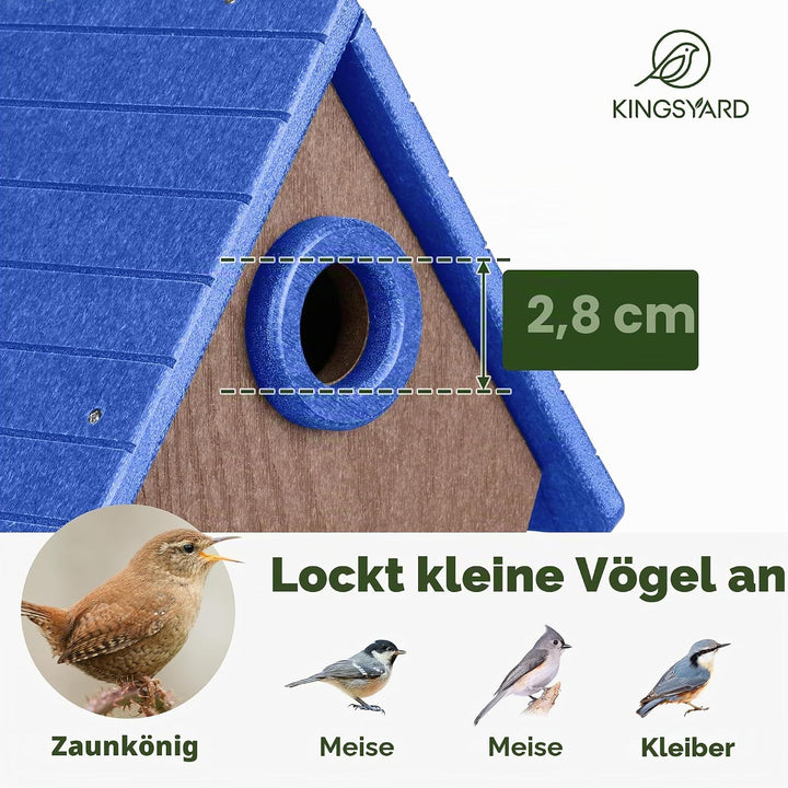 Kingsyard Nistkasten Vogelhaus aus recyceltem Kunststoff für den Aussenbereich - Hängende Nisthöhle