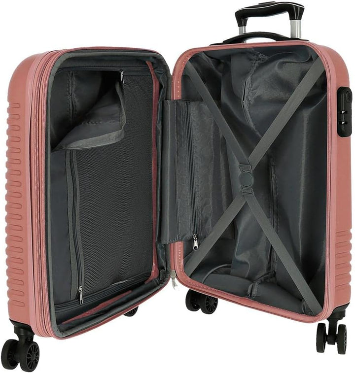 Roll Road India Kabinentrolley, Rosa, 40 x 55 x 20 cm, Hartplastik, seitlicher Kombinationsverschlus