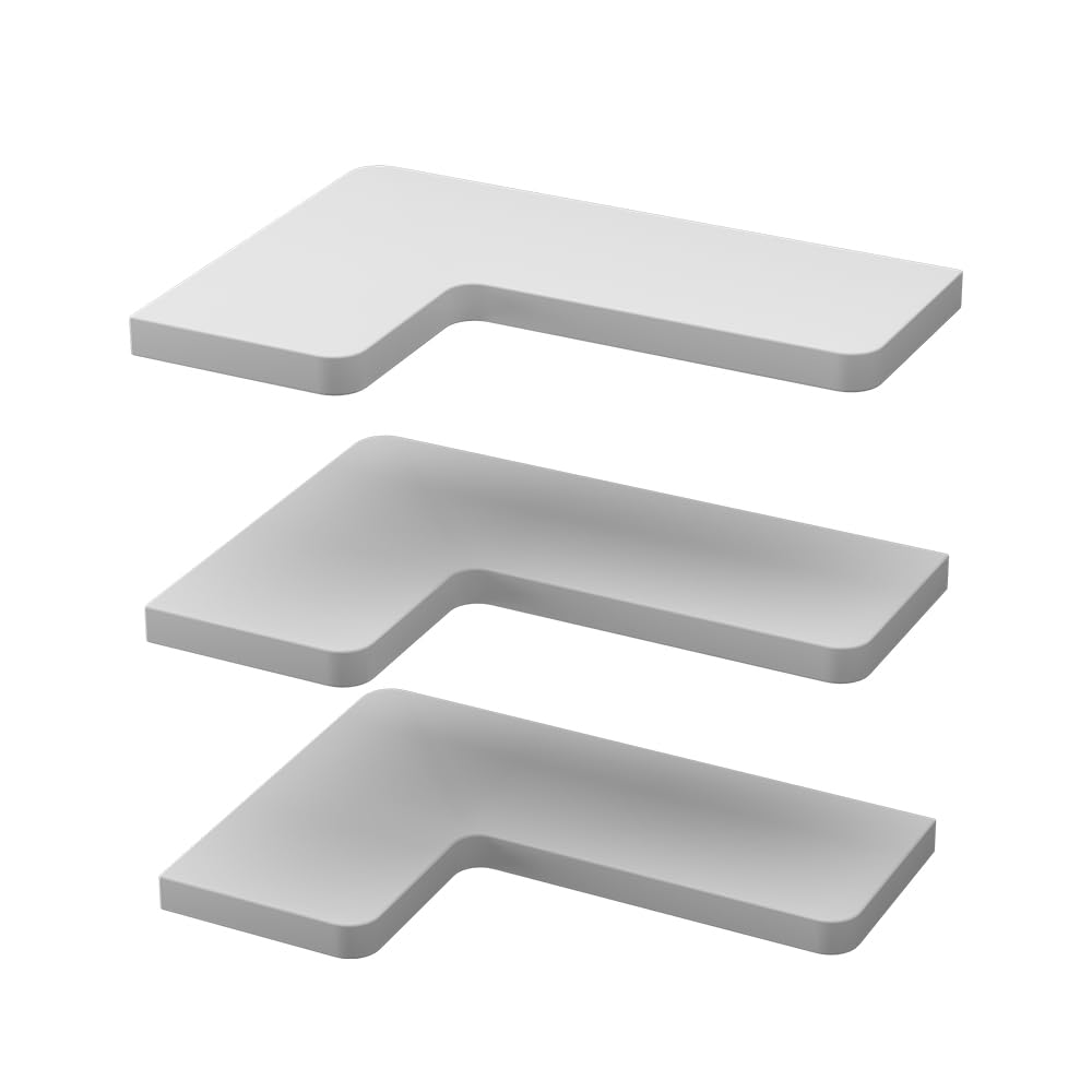 Vicco Eckregal Curva, Bücherregal, Weiss, 40.5 x 2.5 cm 3er Set, Weiß