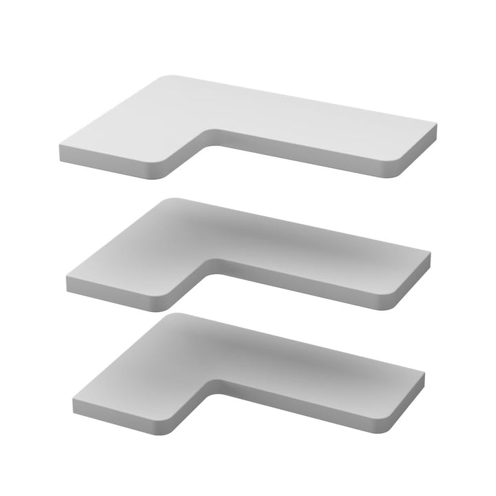Vicco Eckregal Curva, Bücherregal, Weiss, 40.5 x 2.5 cm 3er Set, Weiß