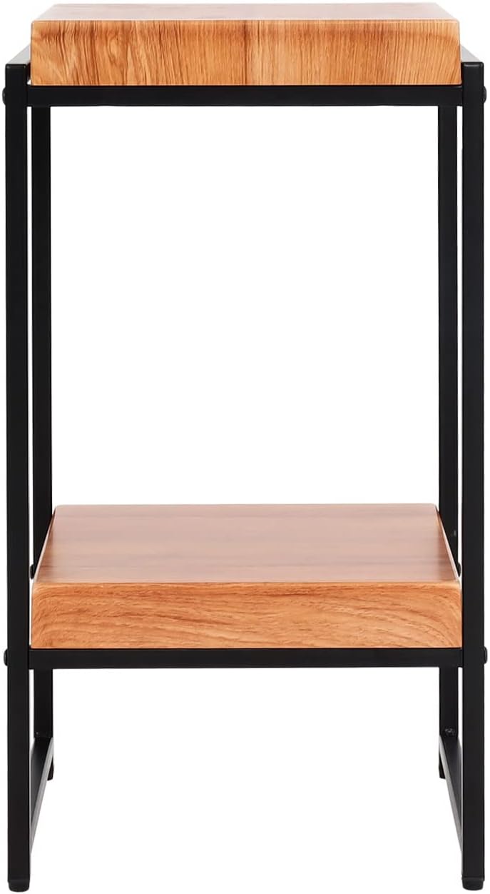 Blumentisch HWC-K71, Blumenregal Beistelltisch Pflanzregal, MVG-Zertifiziert MDF Metall - naturfarbe