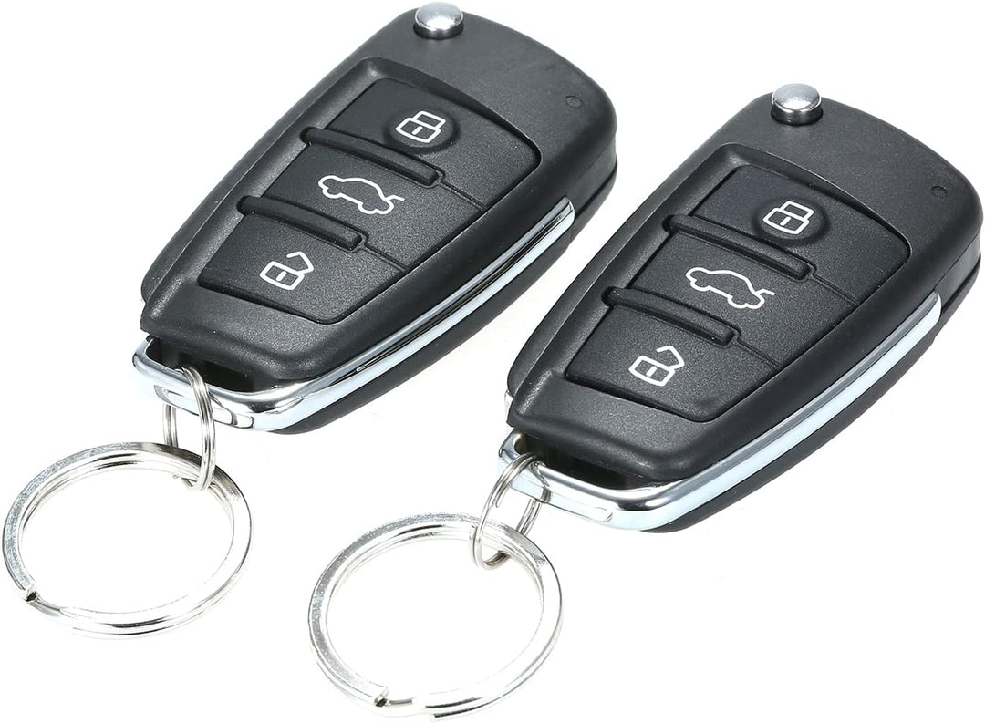 Shkalacar 12V Zentralverriegelung Universal fürs Auto mit 2 Fernbedienungen und Trunk Pop