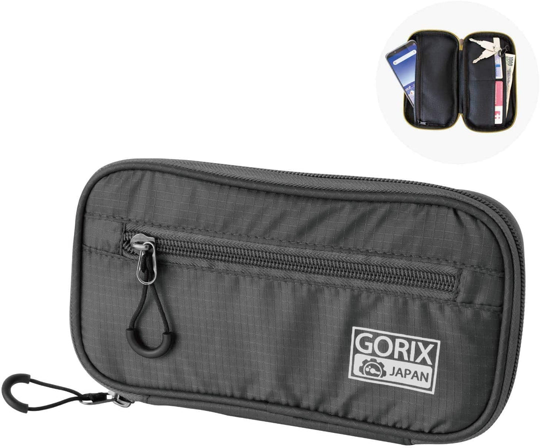 GORIX Cycle Wallet Pouch Bag wasserdichte Handytasche Rennrad MTB Fahrrad (BKPO) (schwarz)