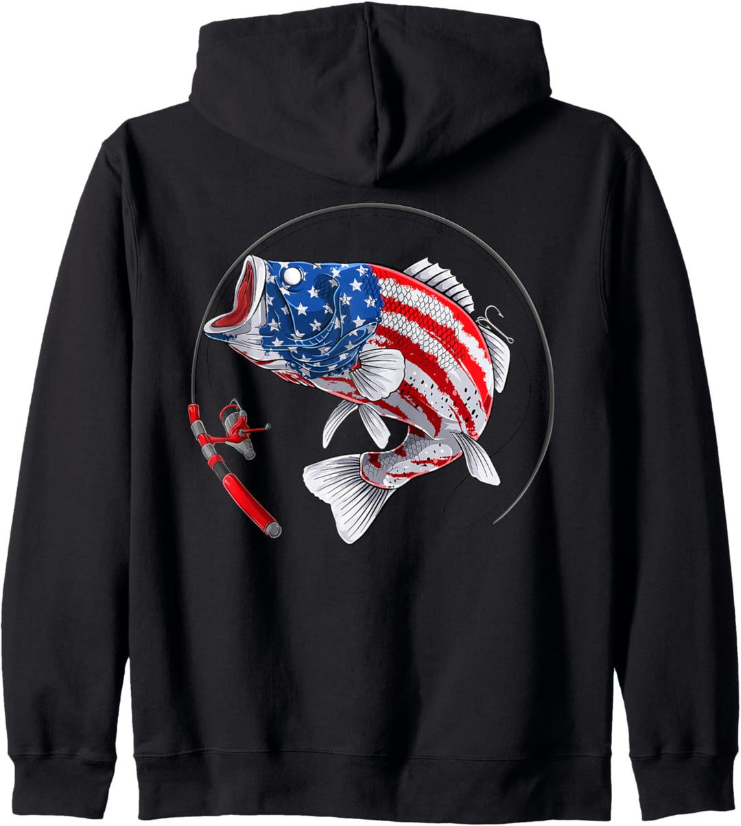 Barsch Angeln USA Souvenir Flagge Damen, Herren Kapuzenjacke
