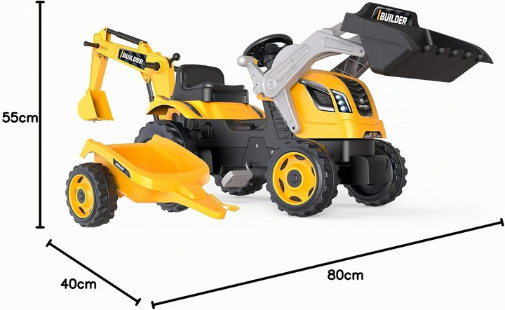Smoby Traktor Builder Max mit Anhänger