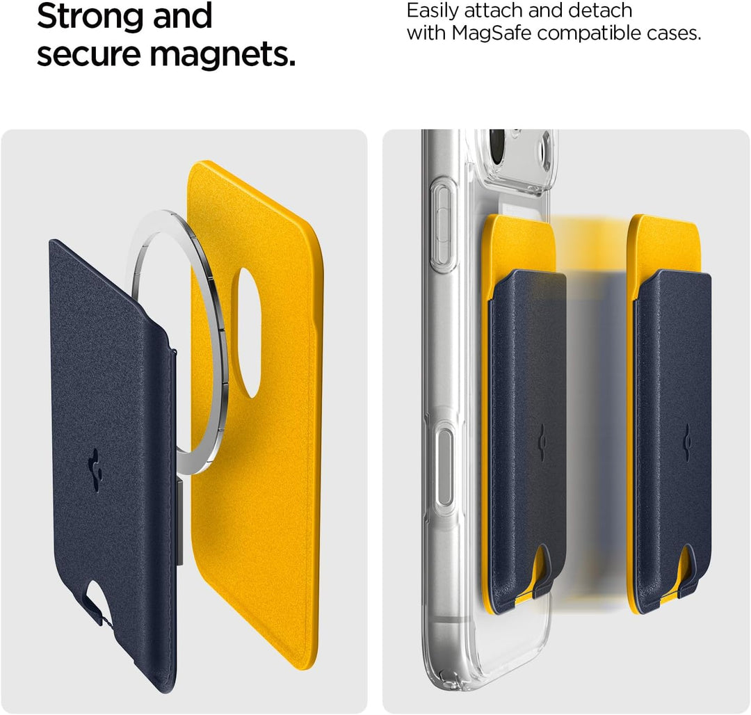 Caseology Nano Pop Magsafe Wallet [Kraftvolle Doppelstruktur] Rutschfester Silikon und magnetischer