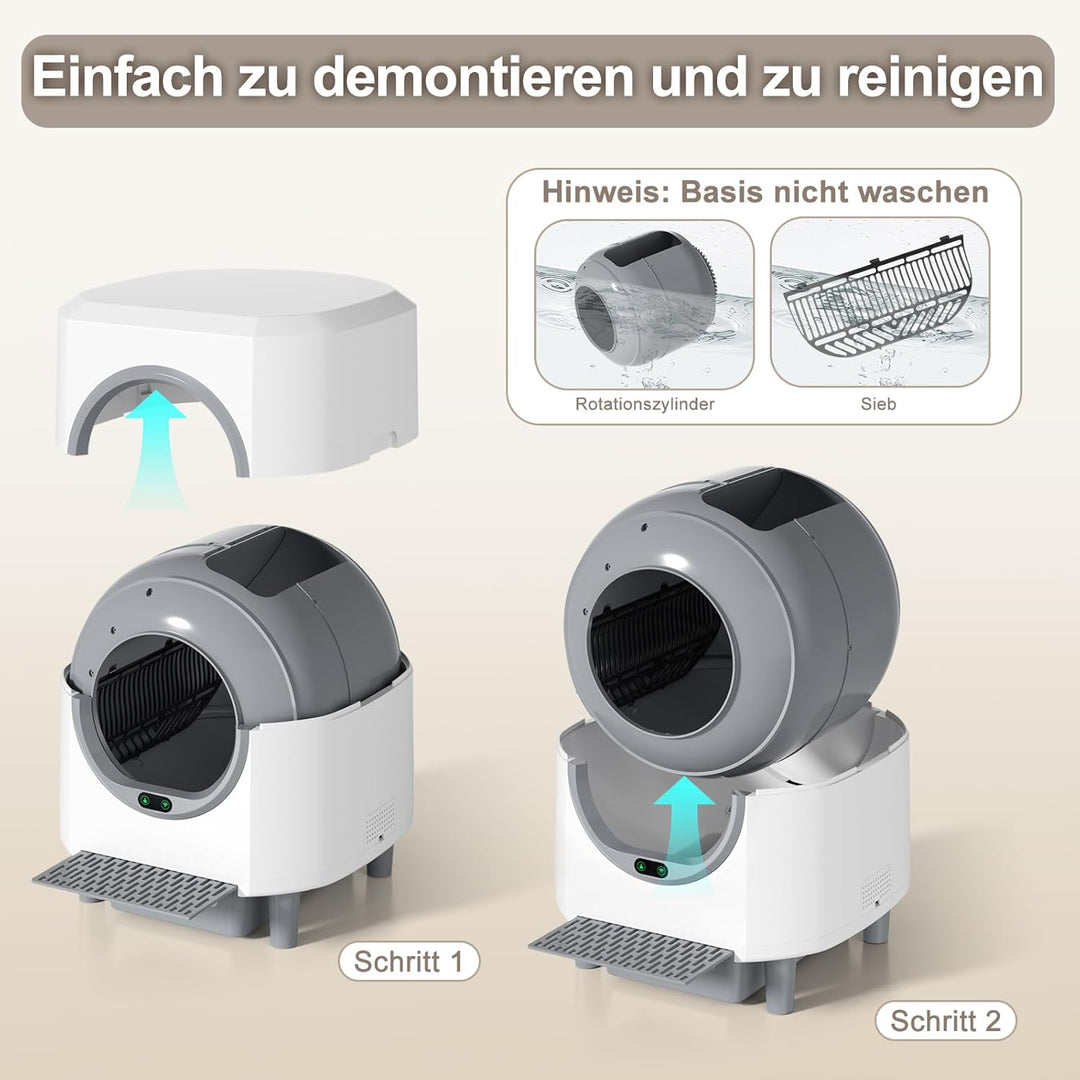 Selbstreinigende Katzentoilette 90L Grossraum, Ellenpent Katzenklo Selbstreinigend mIt Geruchskontro