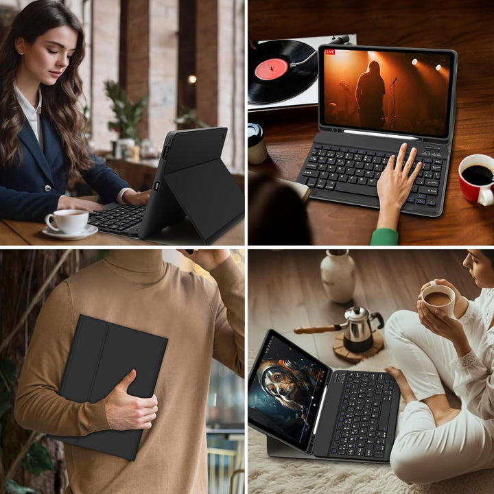 Schutzhülle mit spanischer Tastatur Ñ für Samsung Galaxy Tab S6 Lite, dünne Hülle mit Stifthalter, m