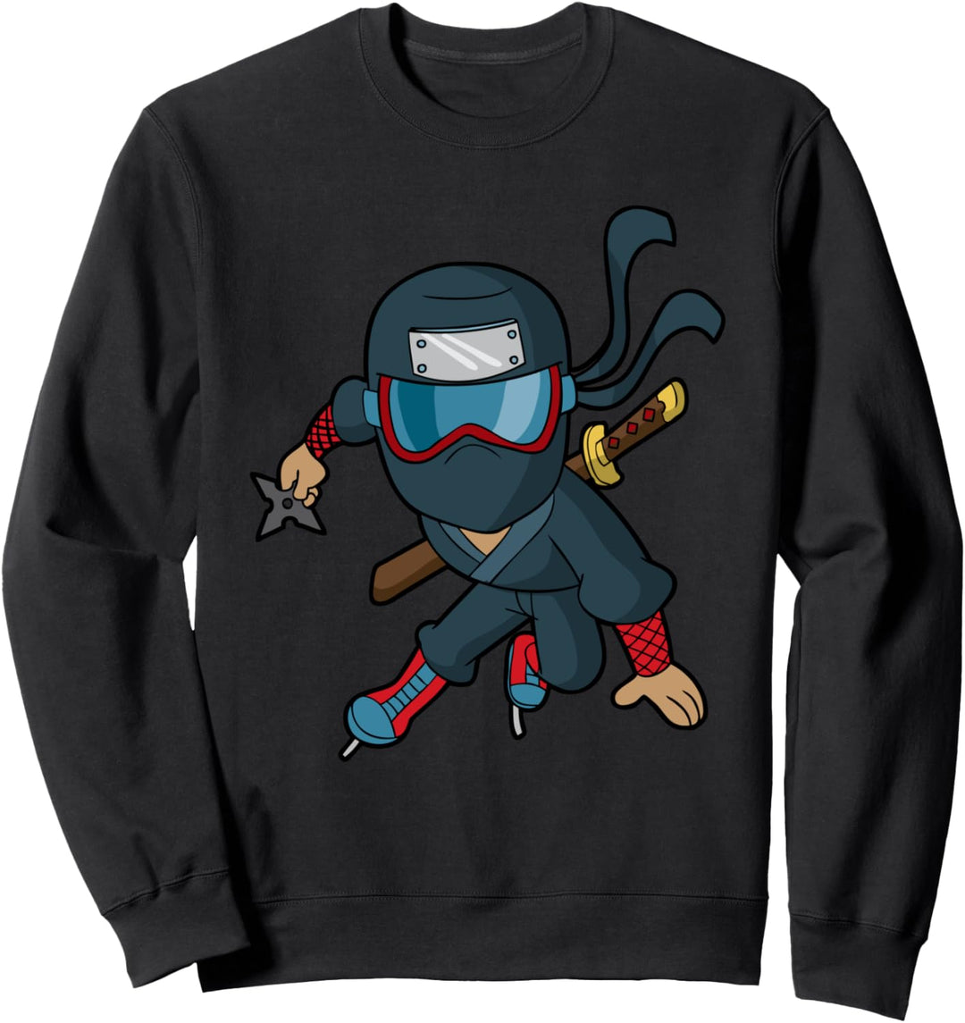 Speed Skater Ninja Ice Skate Winter Sports Sweatshirt