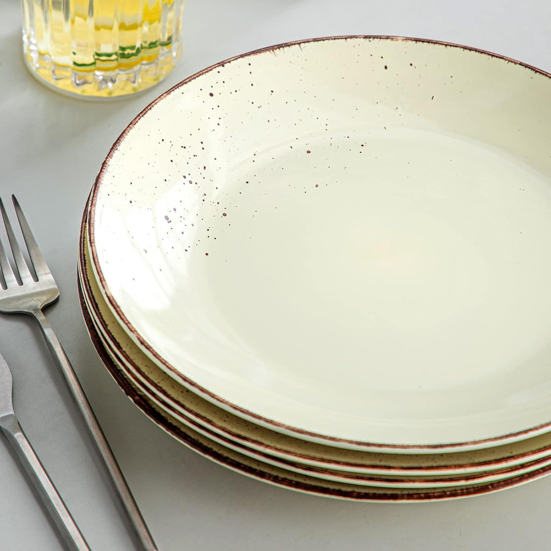 vancasso Speiseteller, Navia 4 teilig Flachteller aus Steingut, Geschirr Tellerset Frühstückteller E