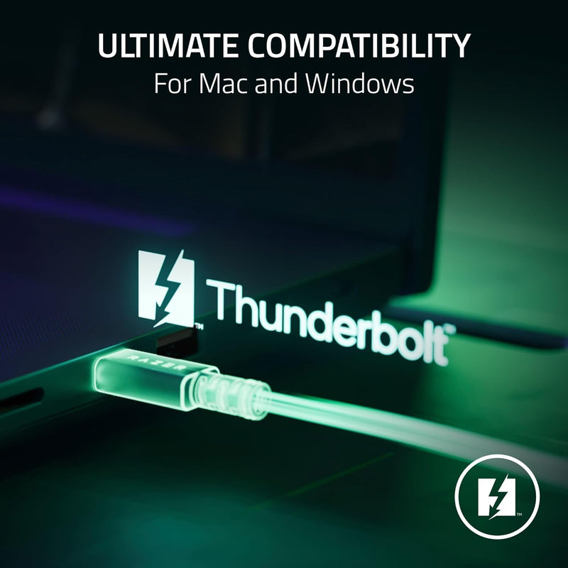 Razer Thunderbolt 4-Kabel (2,0 m) bis zu 40 Gigabits pro Sekunde, bis zu 8 K Auflösung, bis zu 100 W