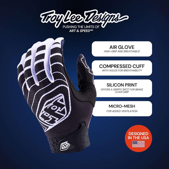 Troy Lee Designs Air Slime Hands Motocross Handschuhe Schwarz Weiss XL, Schwarz Weiss XL