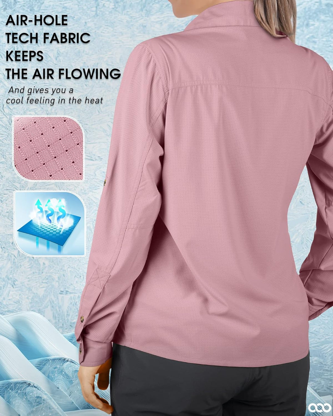 33,000ft Hemd Damen UPF50+ UV Schutz Outdoorhemd Schnelltrocknend Freizeithemd Langarm Funktionshemd