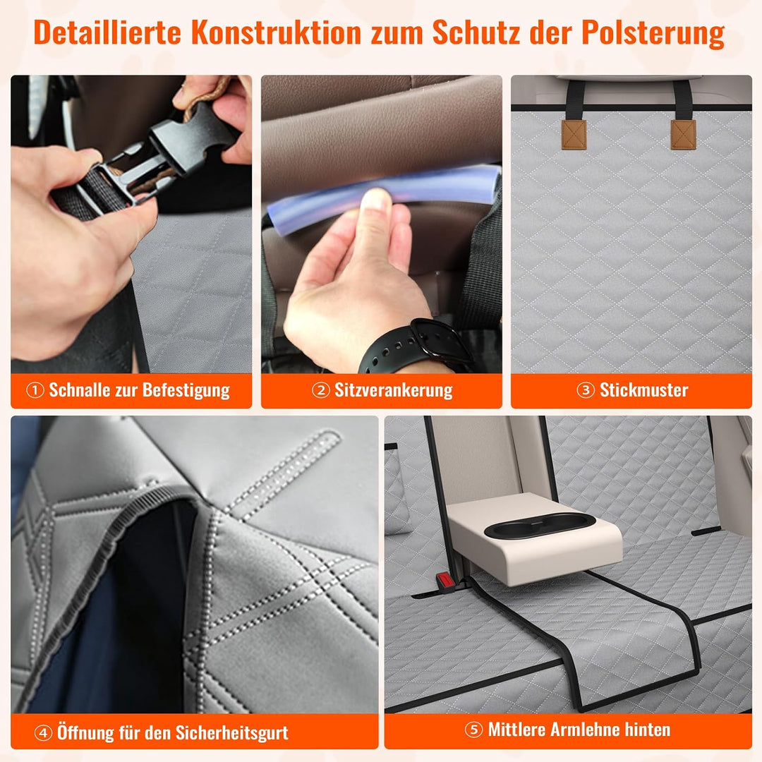 Hundedecke Auto Rückbank, rutschfeste wasserdichte Autoschondecke Hund Rücksitz, Hundeschutz Auto Rü