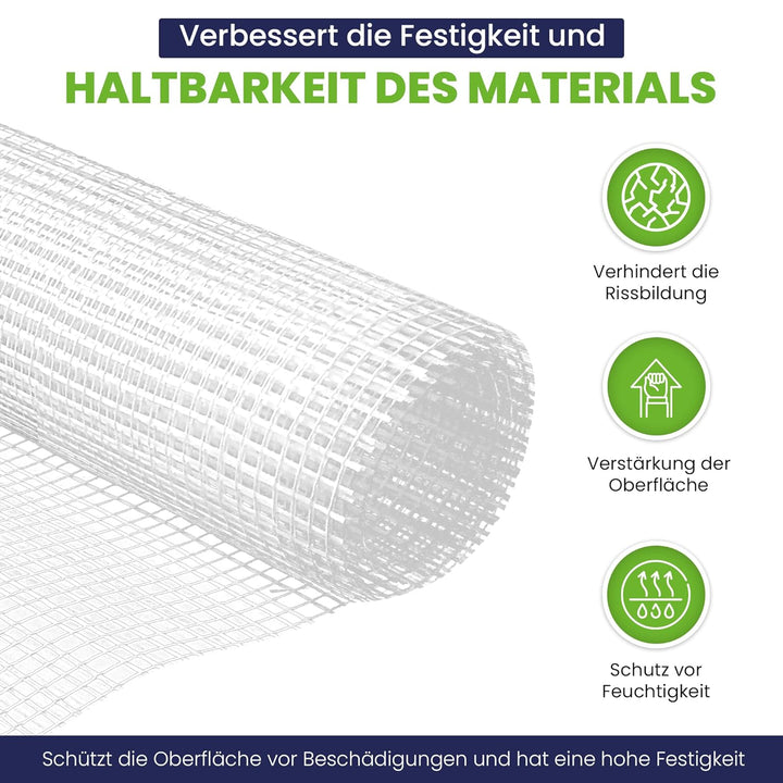 50 m² Putzgewebe 70 g/m² Glasfasergewebe Armierungsgewebe 3.5 Kilogramm, 3.5 Kilogramm
