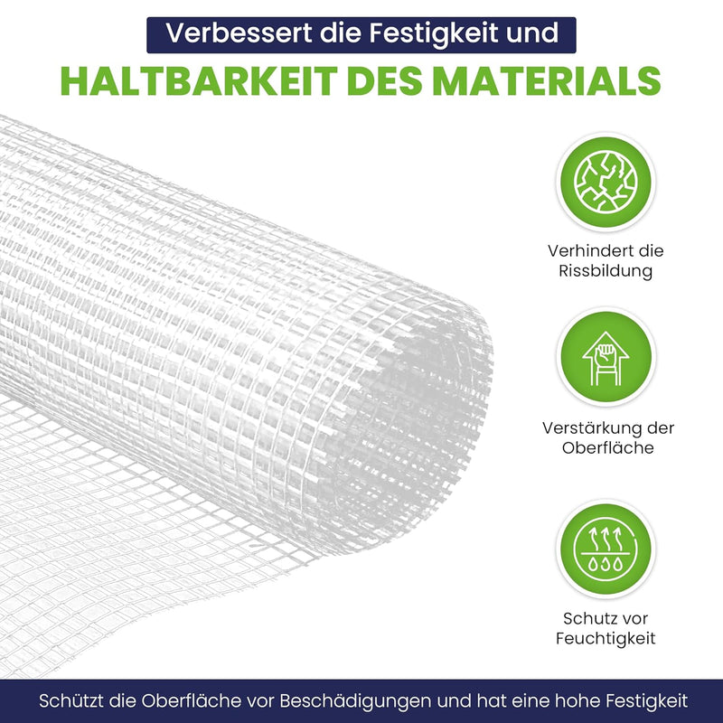 50 m² Putzgewebe 70 g/m² Glasfasergewebe Armierungsgewebe 3.5 Kilogramm, 3.5 Kilogramm