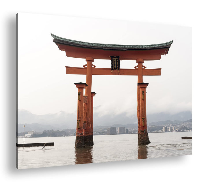 deyoli ehrwürdig japanisches Schreintor Format: 80x60 als Leinwandbild, Motiv fertig gerahmt auf Ech