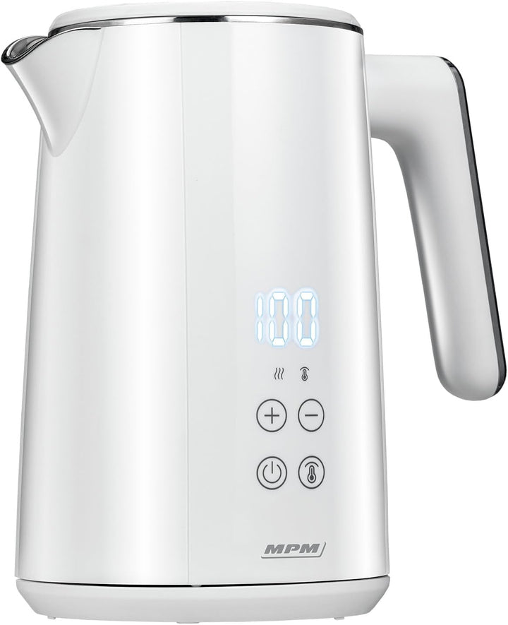MPM MCZ-120 Wasserkocher 1,5L mit Doppelwand-Design, Temperaturregelung 40-100°C, Edelstahl-Innenbeh