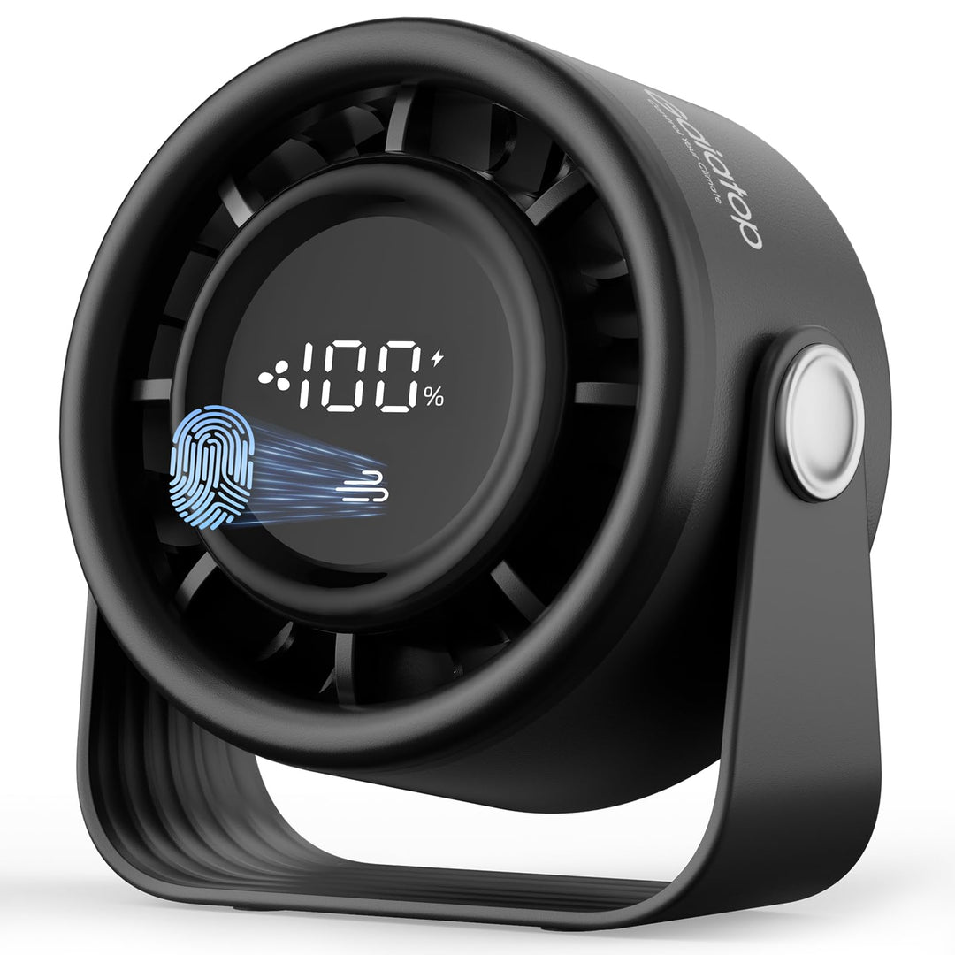 Gaiatop USB Ventilator Klein Leise, Akku Tischventilator mit 5 Stufen & Kraftvoller Luftstrom, Touch