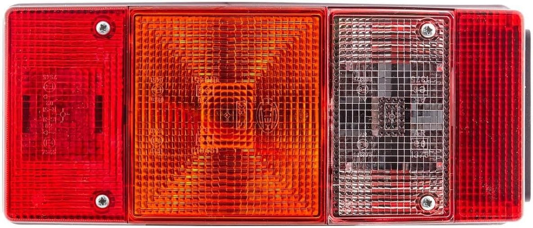 HELLA - Heckleuchte - Glühlampe - 12V - Anbau - Lichtscheibenfarbe: rot - Stecker: Flachstecker - re