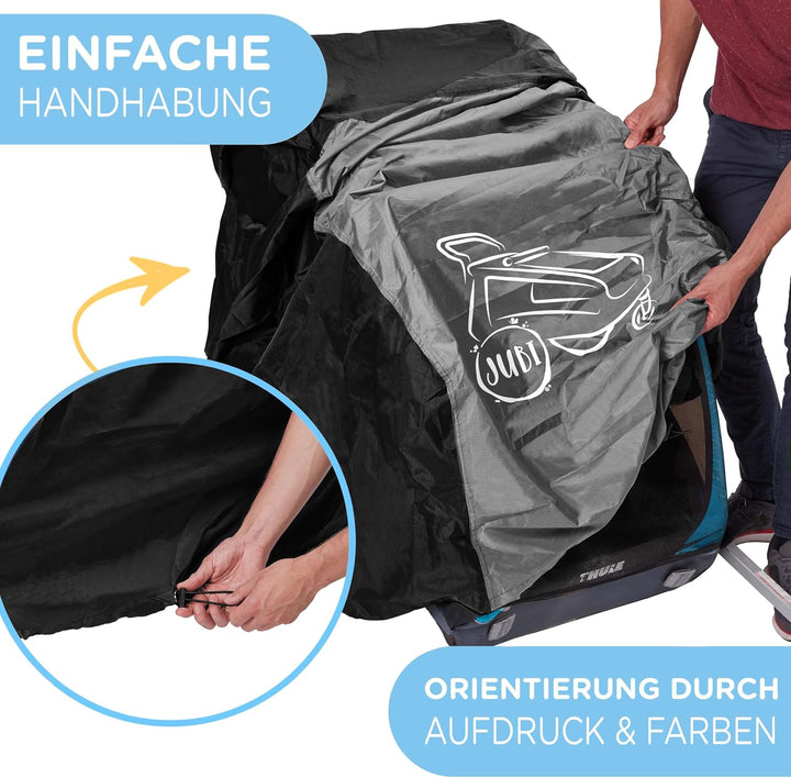 Jubi® Faltgarage Fahrradanhänger zweisitzer/einsitzer und absolut wetterbeständig| Abdeckung Fahrrad