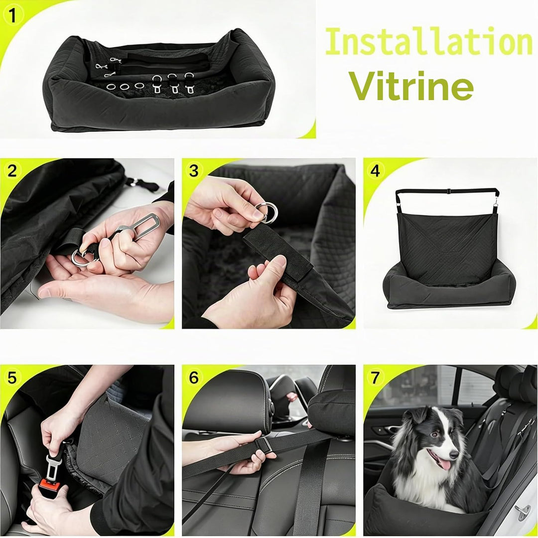 Hunde Autositz für Grosse Hunde Hundesitz Auto Rückbank 90x56x48cm mit Sicherheitsgurten Waschbarer