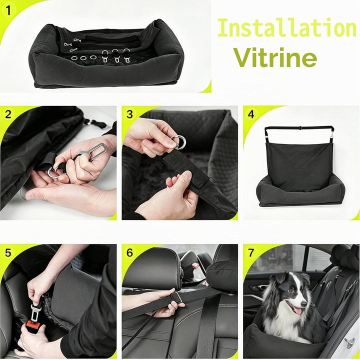Hunde Autositz für Grosse Hunde Hundesitz Auto Rückbank 90x56x48cm mit Sicherheitsgurten Waschbarer