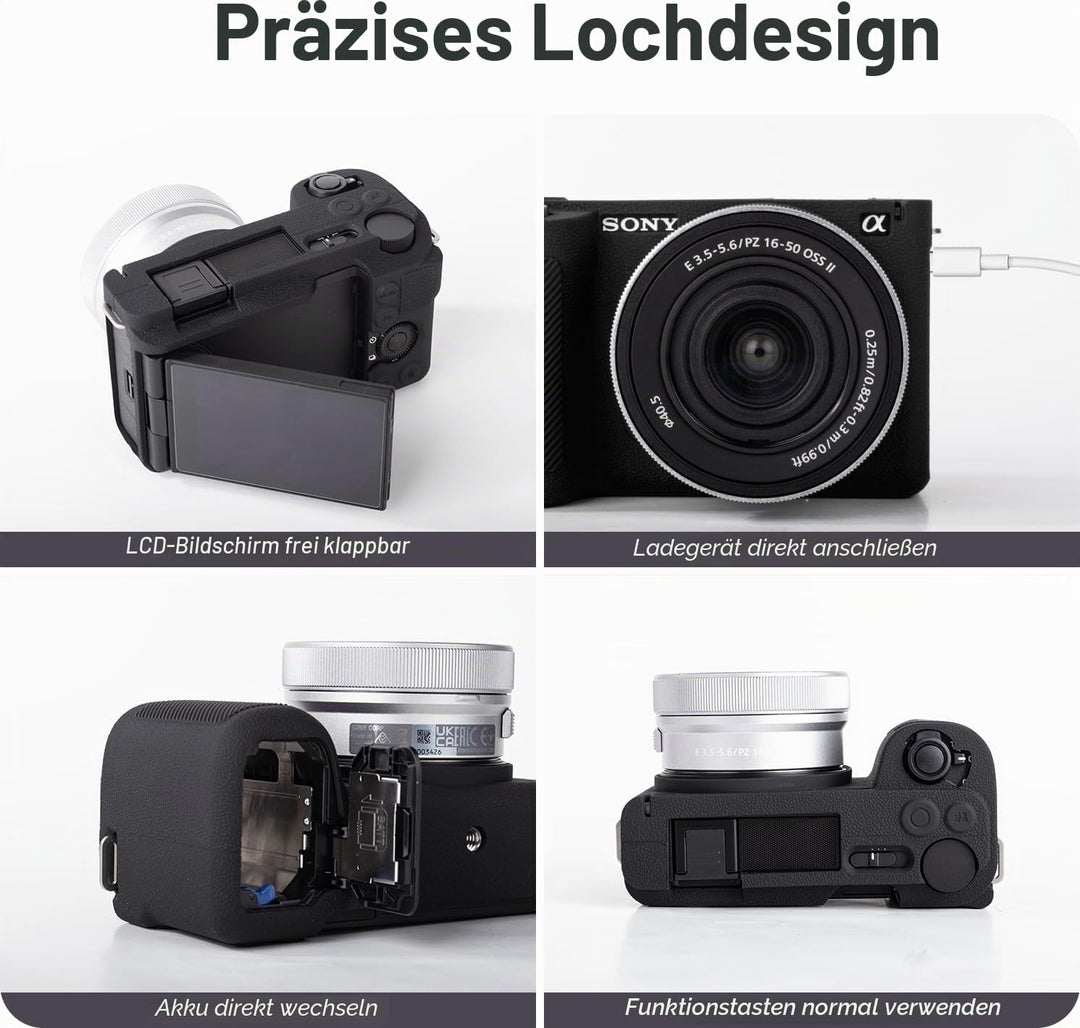 MUZIRI KINOKOO Weiche Silikonhülle, kompatibel mit Sony ZVE10 II/ZV-E10 II Digitalkamera, Schutzhüll