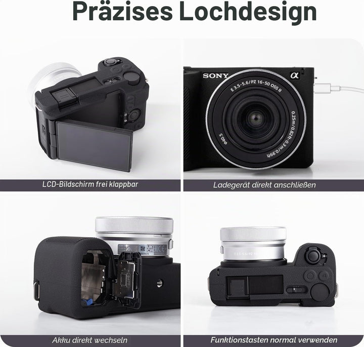 MUZIRI KINOKOO Weiche Silikonhülle, kompatibel mit Sony ZVE10 II/ZV-E10 II Digitalkamera, Schutzhüll