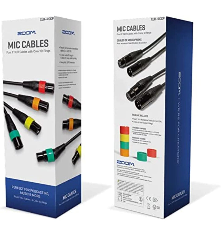 Zoom XLR-4C/CP XLR Mic Cables with Color ID Rings
