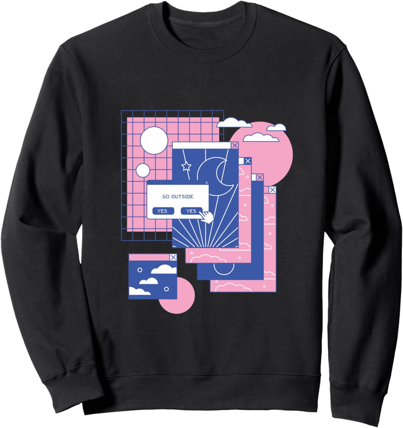 Computer Tabs Japanische Retro Kunst 80er 90er Jahre Sweatshirt