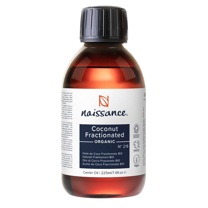 Naissance Fraktioniertes Kokosöl BIO (Nr. 218) - 225ml - BIO Zertifiziert, Fraktioniert, Flüssig Kok