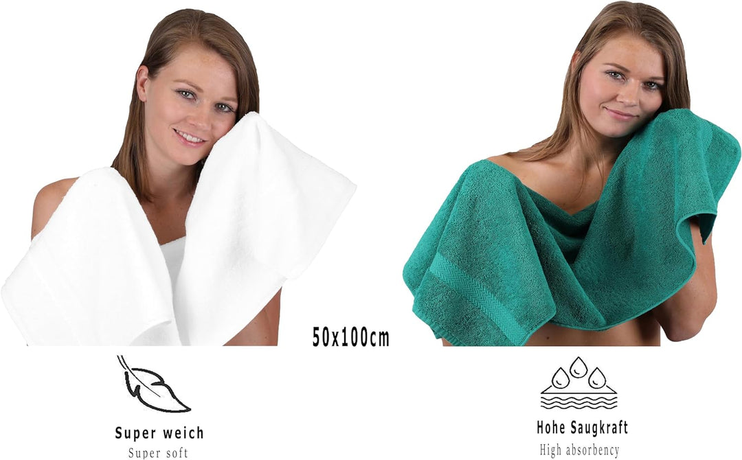 Betz 10-TLG. Handtuch-Set Premium 100% Baumwolle 2 Duschtücher 4 Handtücher 2 Gästetücher 2 Waschhan