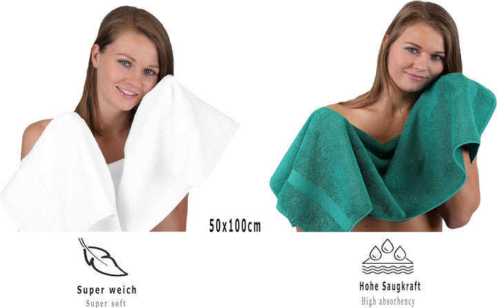 Betz 10-TLG. Handtuch-Set Premium 100% Baumwolle 2 Duschtücher 4 Handtücher 2 Gästetücher 2 Waschhan
