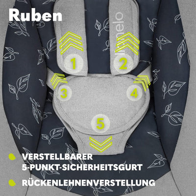 LIONELO Ruben Baby Wippe, Babyschaukel Elektrisch mit Liegefunktion, Baby Schaukel 0 bis 9 kg, Moski