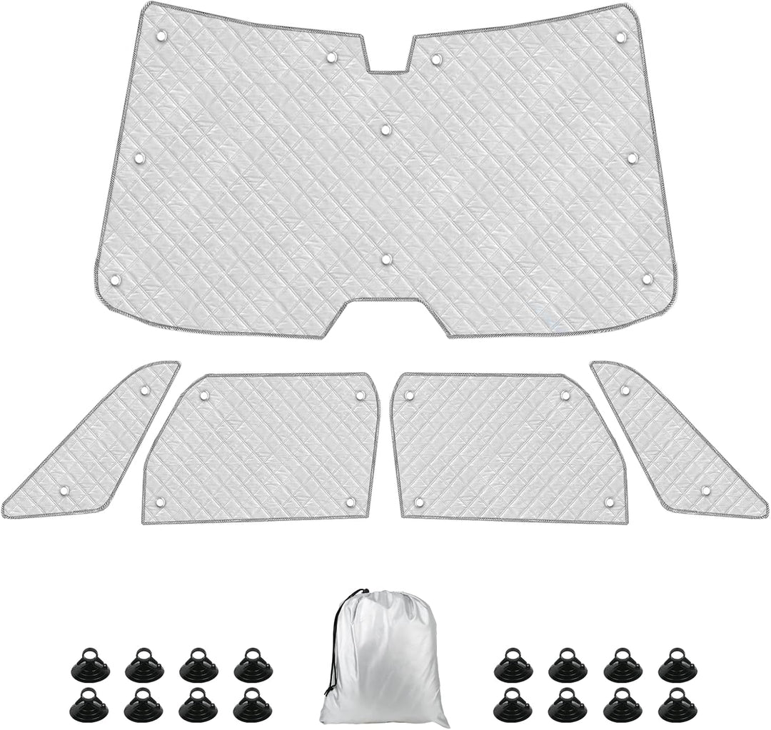 Thermomatte Fahrerhaus Innen Kompatibel mit VW ID Buzz 2022-2026, 5PCS SWB Faltbare Isolierte Sonnen