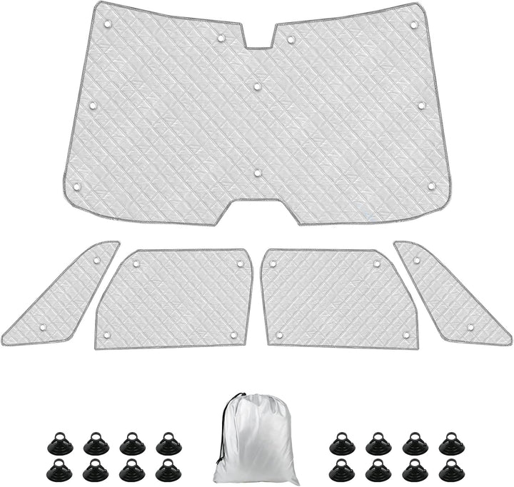 Thermomatte Fahrerhaus Innen Kompatibel mit VW ID Buzz 2022-2026, 5PCS SWB Faltbare Isolierte Sonnen
