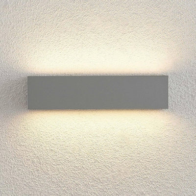 Lucande LED Wandleuchte aussen 'Lengo' (Modern) in Alu aus Aluminium (1 flammig,) - LED-Aussenwandle