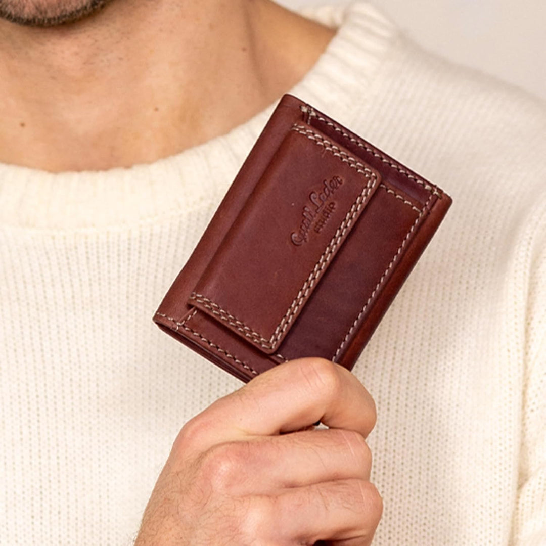 Gusti Geldbörse Leder - Ronald Damen und Herren Geldbörse Portemonnaie klein Geldbeutel Festival Par