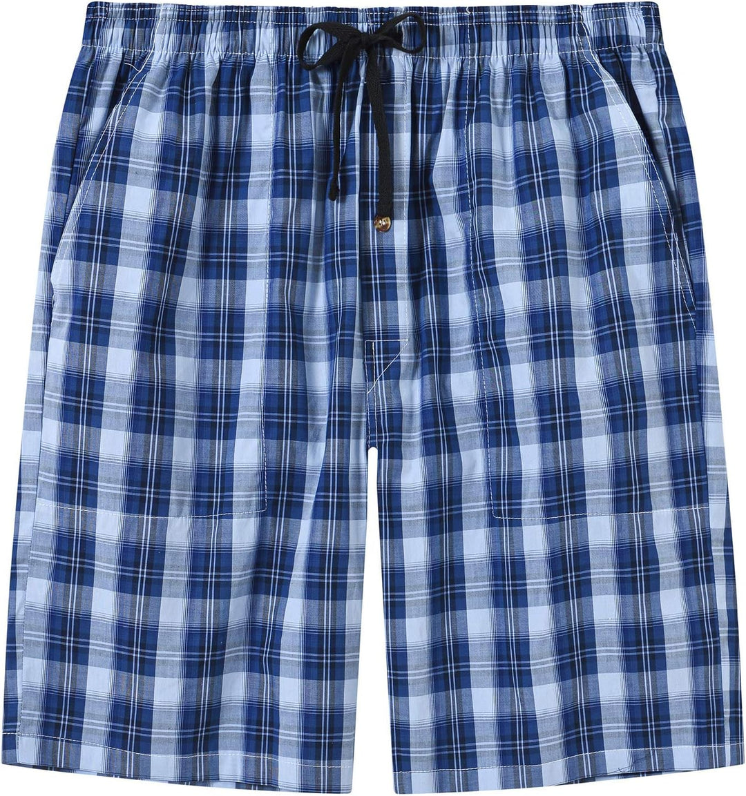 MoFiz Herren Kurze Pyjamahose Baumwolle Schlafshorts Karierte Schlafanzughose Freizeithose Karo Loun