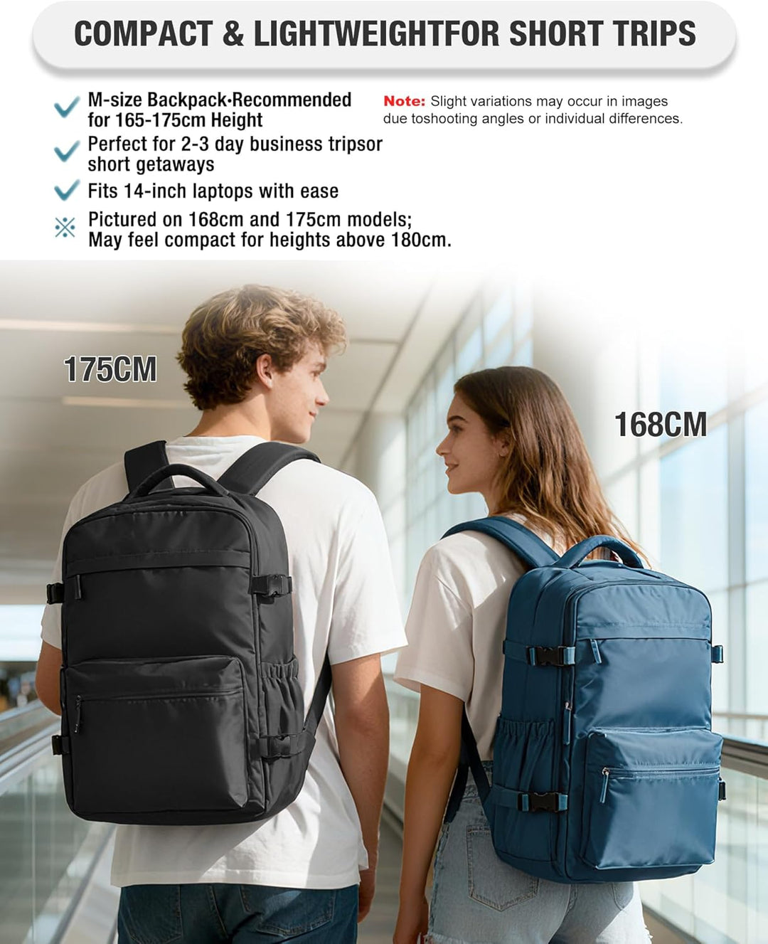 BOXSAM Vakuum Rucksack Handgepäck Flugzeug Tasche Airbag mit Vakuumsystem Reisen Tagesrucksack Ryana