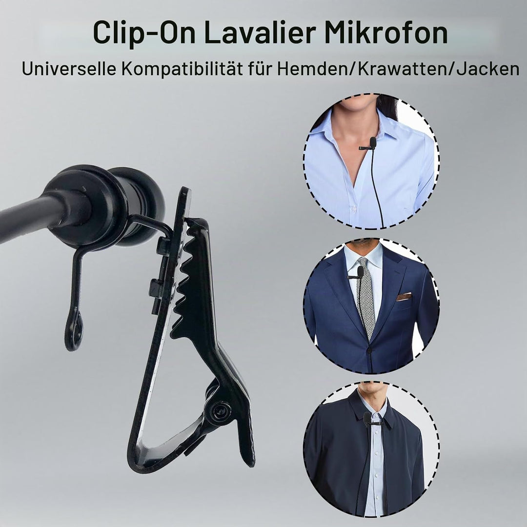 Lavalier-Ansteckmikrofon, omnidirektionales Kondensatormikrofon für Sennheiser Wireless Transmitter