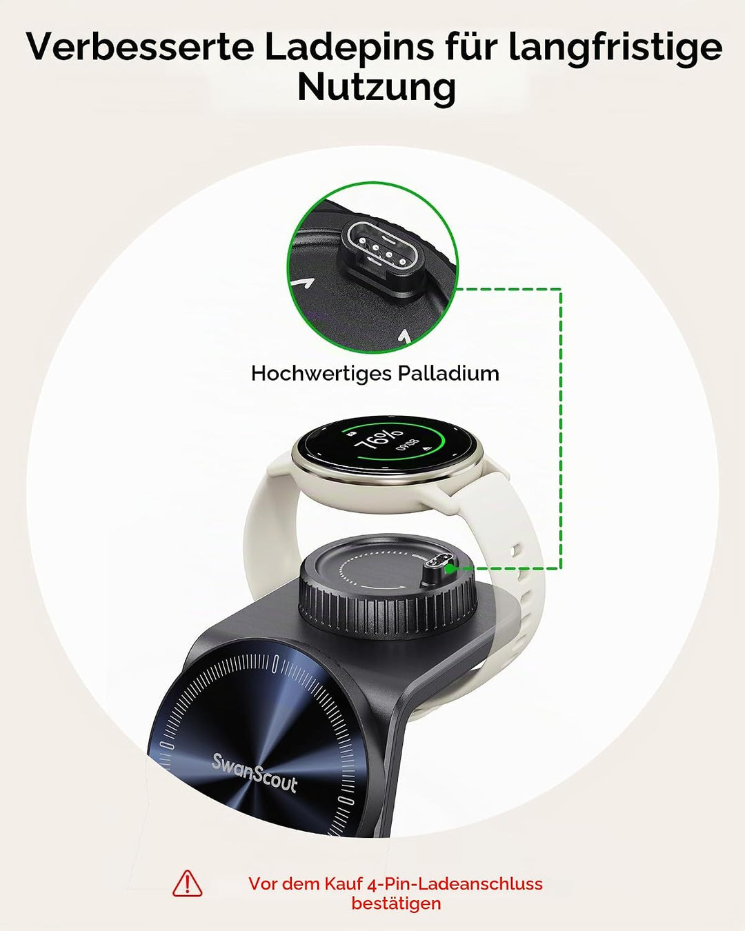 Ladestation für Garmin Watch, Magnetisch Induktive Ladestation für iPhone 17 16 15 14, 3 in 1 Wirele